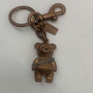 Coach Bronze Bear Key Holder Chewbacca purse charm